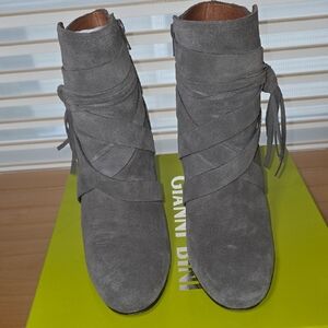 Gianni Bini Gray Suede Ankle Booties